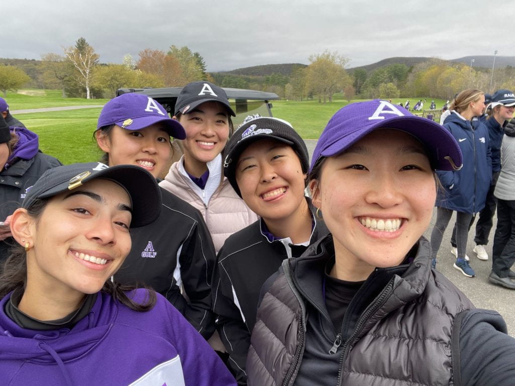 The Amherst women's golf team